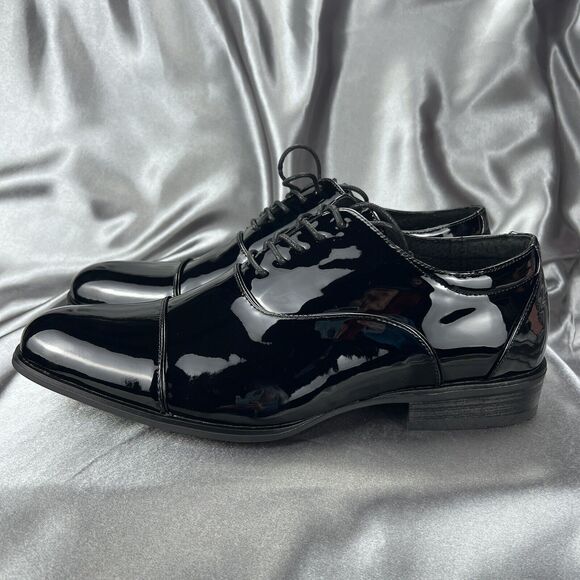 Stacy Adams Mens 9 Wide Gala Tuxedo Shoes Black Patent Leather 24998-004 Wedding - Picture 7 of 17